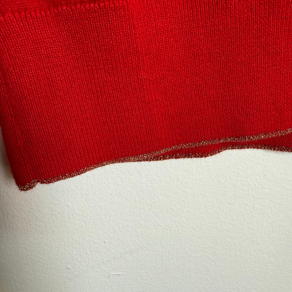 Vineyard Vines Red Velvet Heritage Cotton V Neck Sweater Womens Medium M Whale - Picture 9 of 11